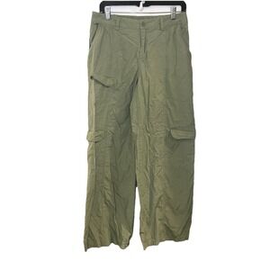 Wild Fable Women's Size S Mid Rise Wide Leg Baggy Thin Cargo Pants Green Y2K